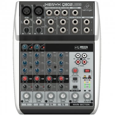 青海百灵达 Behringer Q802USB 模拟调音台 声卡调音台 6路调音台