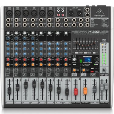 青海百灵达 Behringer X1222USB 模拟调音台 USB声卡调音台 直播K歌调音台