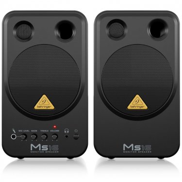 青海百灵达 Behringer MS16 4寸有源监听音箱 多媒体音箱 双路有源立体声音箱 有源音响